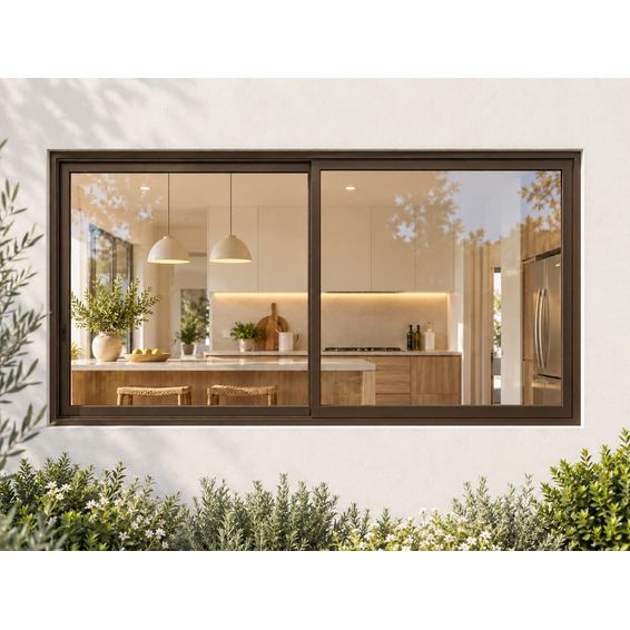 Kenzo Aluminium Sliding Window - Bronze, 1800 900 mm, Two Sliding Panels