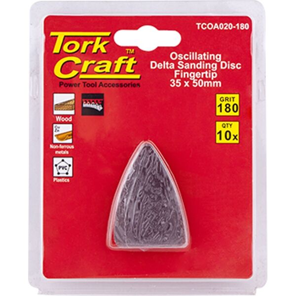 Oscilating Sandpaper A/O 35X50Mm 10Pc  Fingertip 180Grit