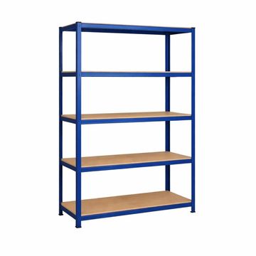 Bragg Heavy-Duty 5-Tier 2m Tall Industrial Steel Storage Shelves, Blue