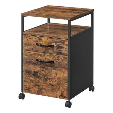 ROLLING FILE OFFICE CABINET ON WHEELS 2 DRAWERS