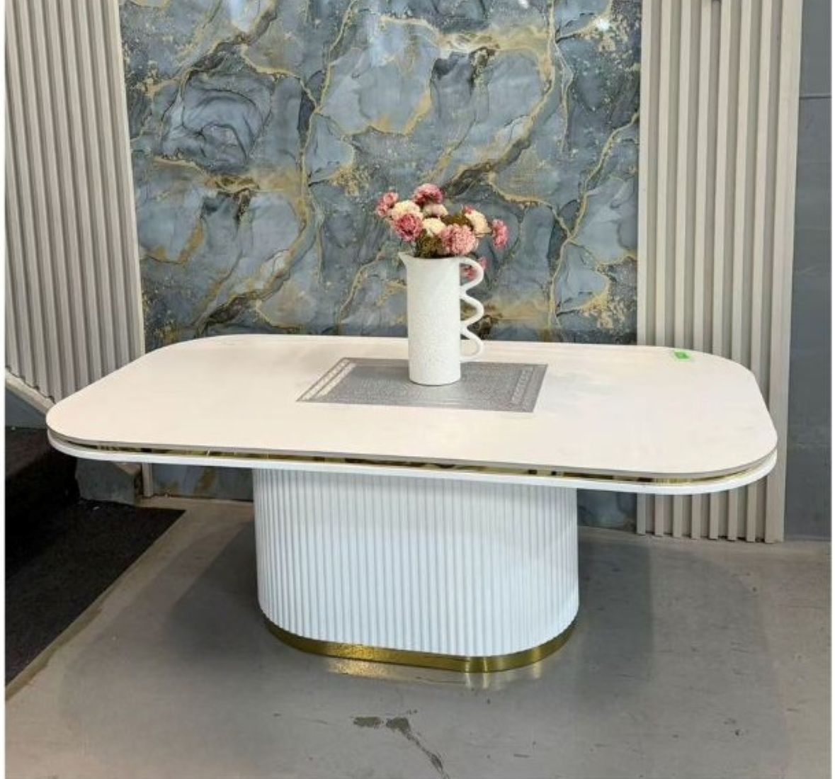 Serenity White Pedestal Coffee Table