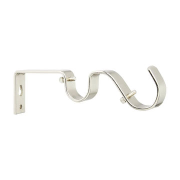 Steel Rod Metal Bracket, Double, Silver, 25mm BY WOODLY