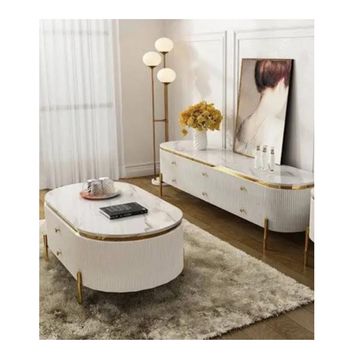 Marble top lounge set - tv stand and coffee table