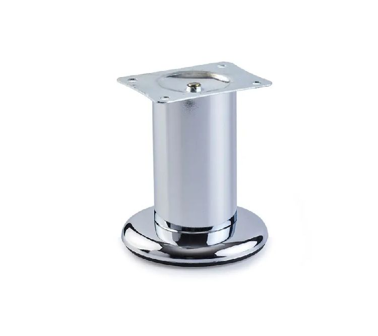 Round Leg on Base, H120mm x 50mm, Chrome Plated (4 Pack) BY WOODLY
