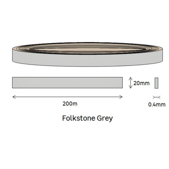 Edging PVC Roll Folkstone-0.4mm thick-w20mmxl200m