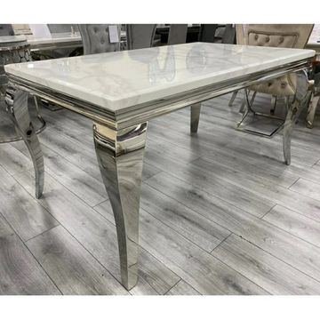 KCW-Sintered Stone Top Dining Room Table- Silver