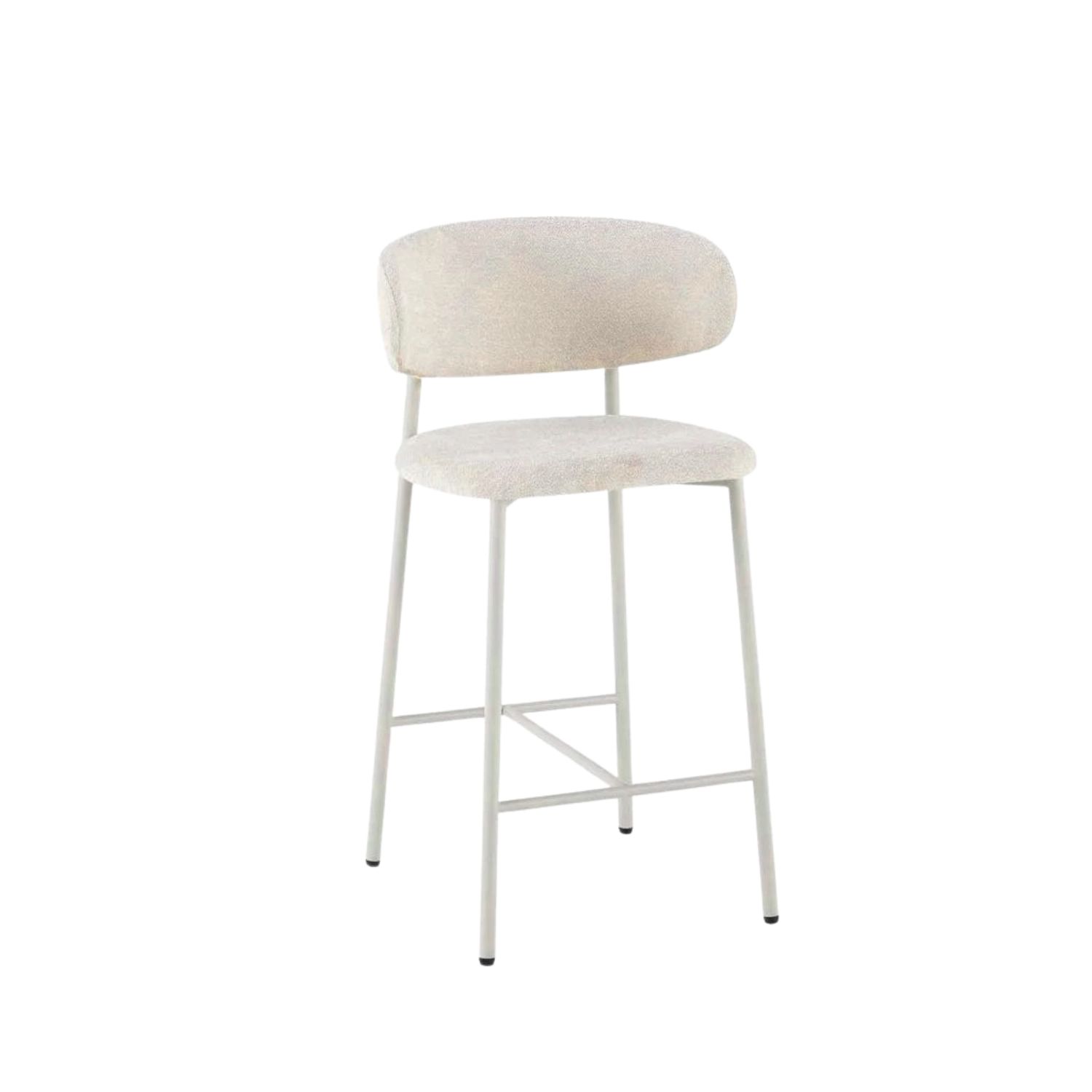 Cream Fabric Kitchen Counter Stool - Light Leg