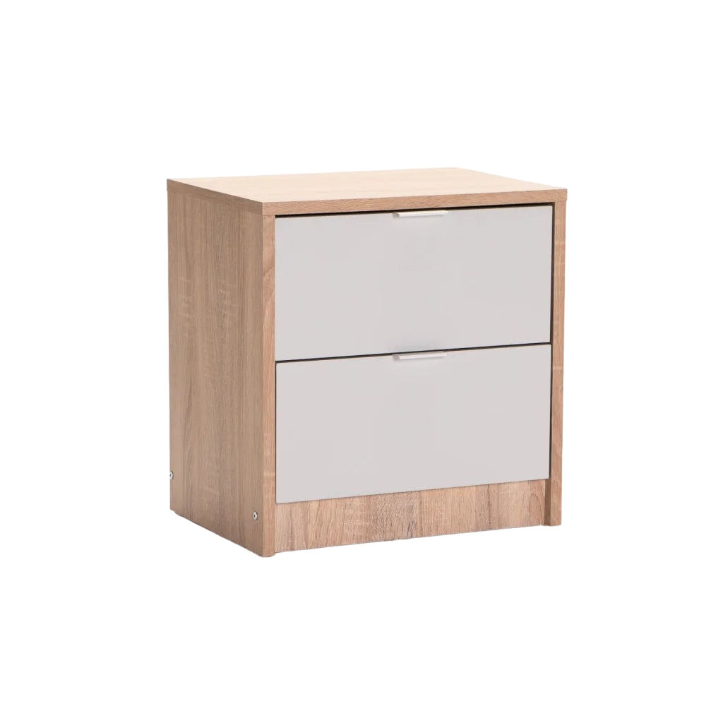 Vividitto - Ruzeiza 2 Drawer Pedestal - Oak / Grey