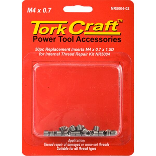 Thread Repair Kit M4 X 0.7 X1.5D Repl. Inserts For Nr5004