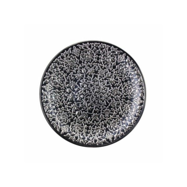 IRENA PLATE SHIRAZ 35CM ANTRACY & SILVER - Set of 1