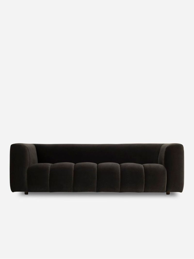 Ruffed Deep Suede 4 seater couch