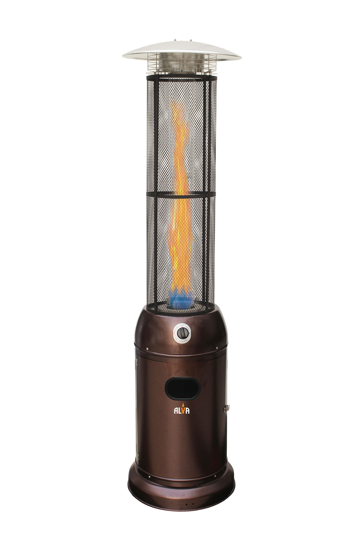 ALVA - CIRCULAR GLASS TUBE GAS PATIO HEATER - 2.1M - TALL - HAMMERTONE