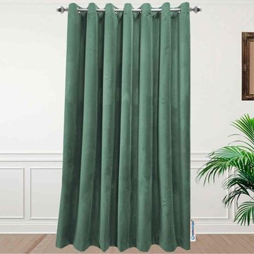 Matoc Designs Curtain - Velvet Amazon Green - Lined - Eyelet - 285cm W x 221cm H