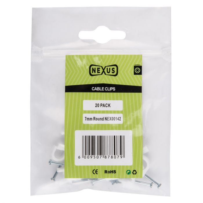 Nexus - Cable Saddle Round 7mm 20 - 24 Pack