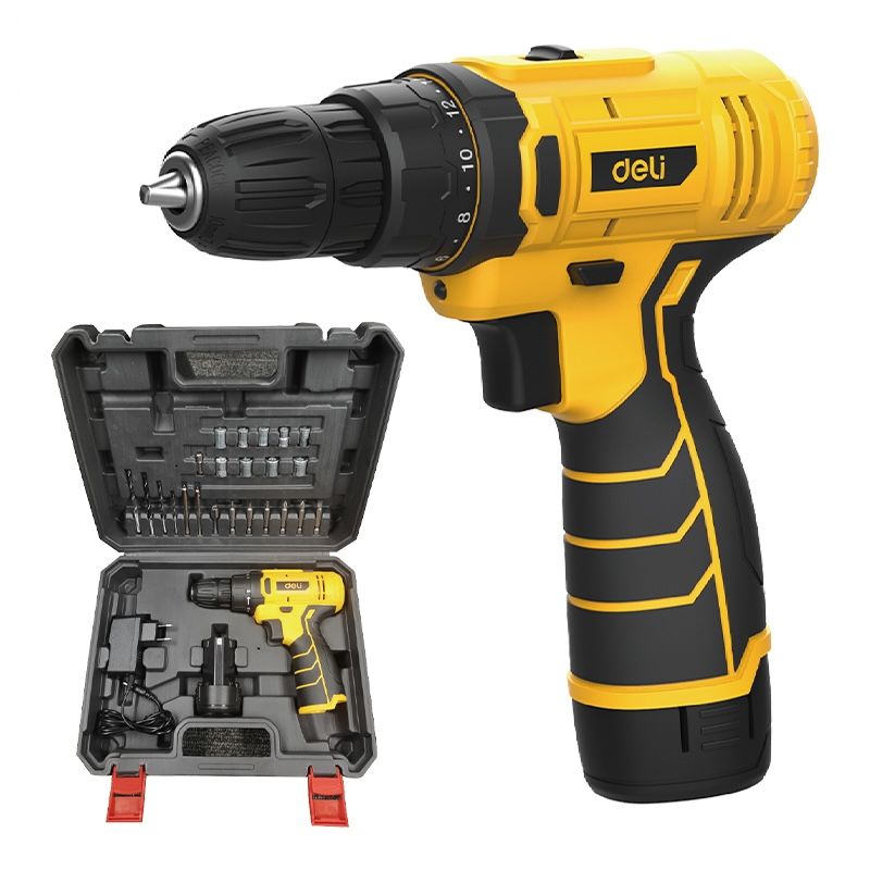 Deli Lithium-Ion Cordless Drill Set 12V 30NM 2.0Ah X 1