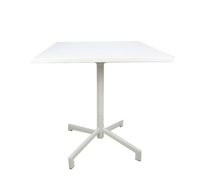 Vividitto -  Square Steel Cafe Table 70cm - White