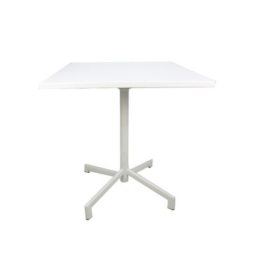Vividitto -  Square Steel Cafe Table 70cm - White