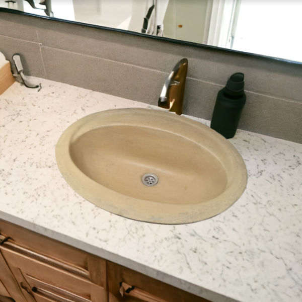Bespoke Sandstone Oval Drop-In Basin 61x47x18cm