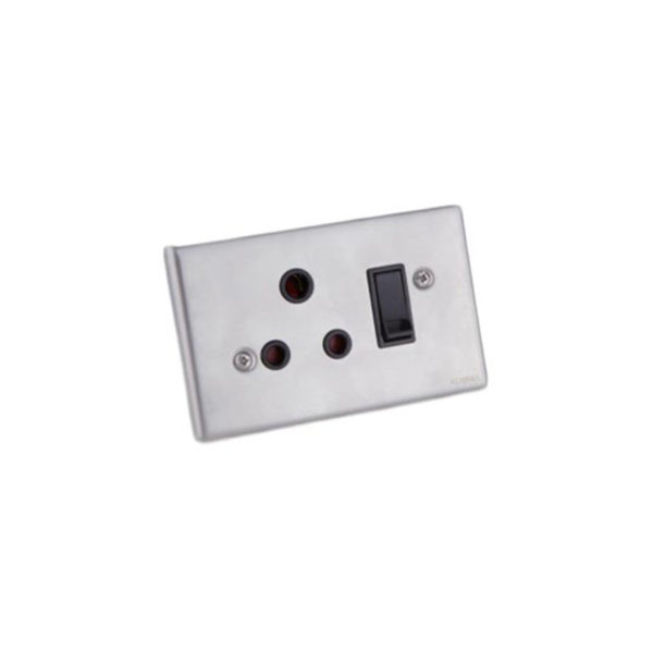 Ez Wall 4X2 Single Socket S/Steel