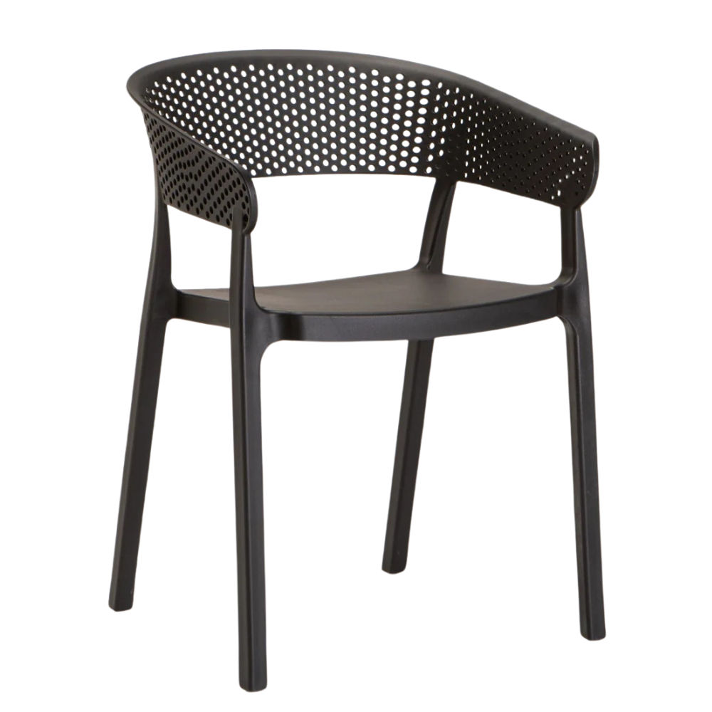Sienna Indoor/Outdoor Chair With Arms - Black