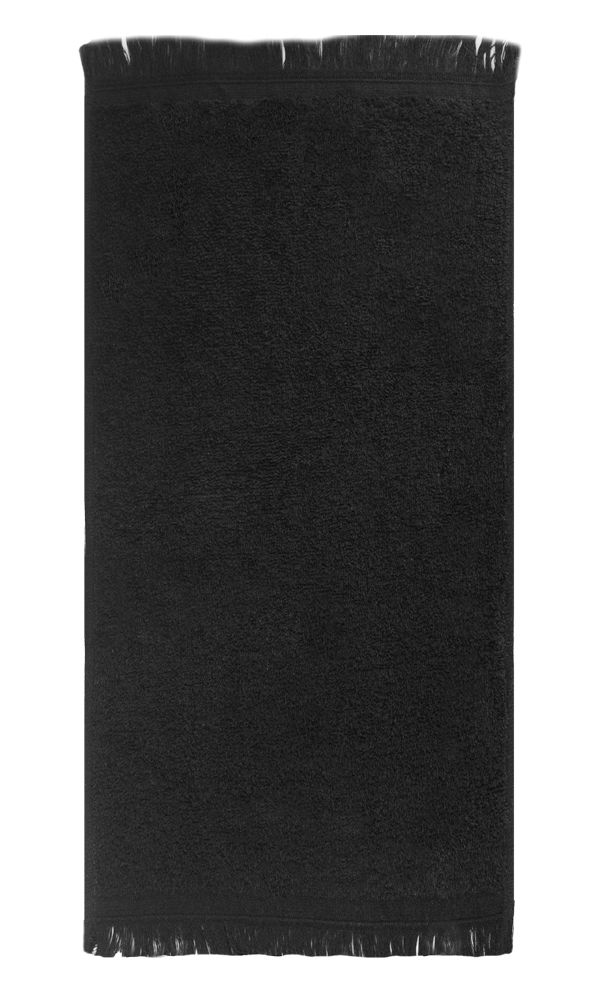 Plush Cotton380 GSM Terry Fringe Guest Towel - Jet Black (01 Pc Pack)