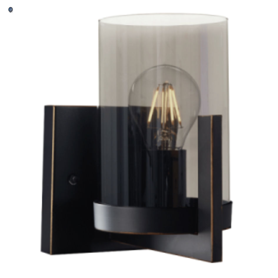 Metal Wall Bracket with Smoke Glass