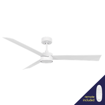Zebbies Lighting Francolin White 2.0 DC Ceiling Fan with Daylight LED Globe and Remote Control