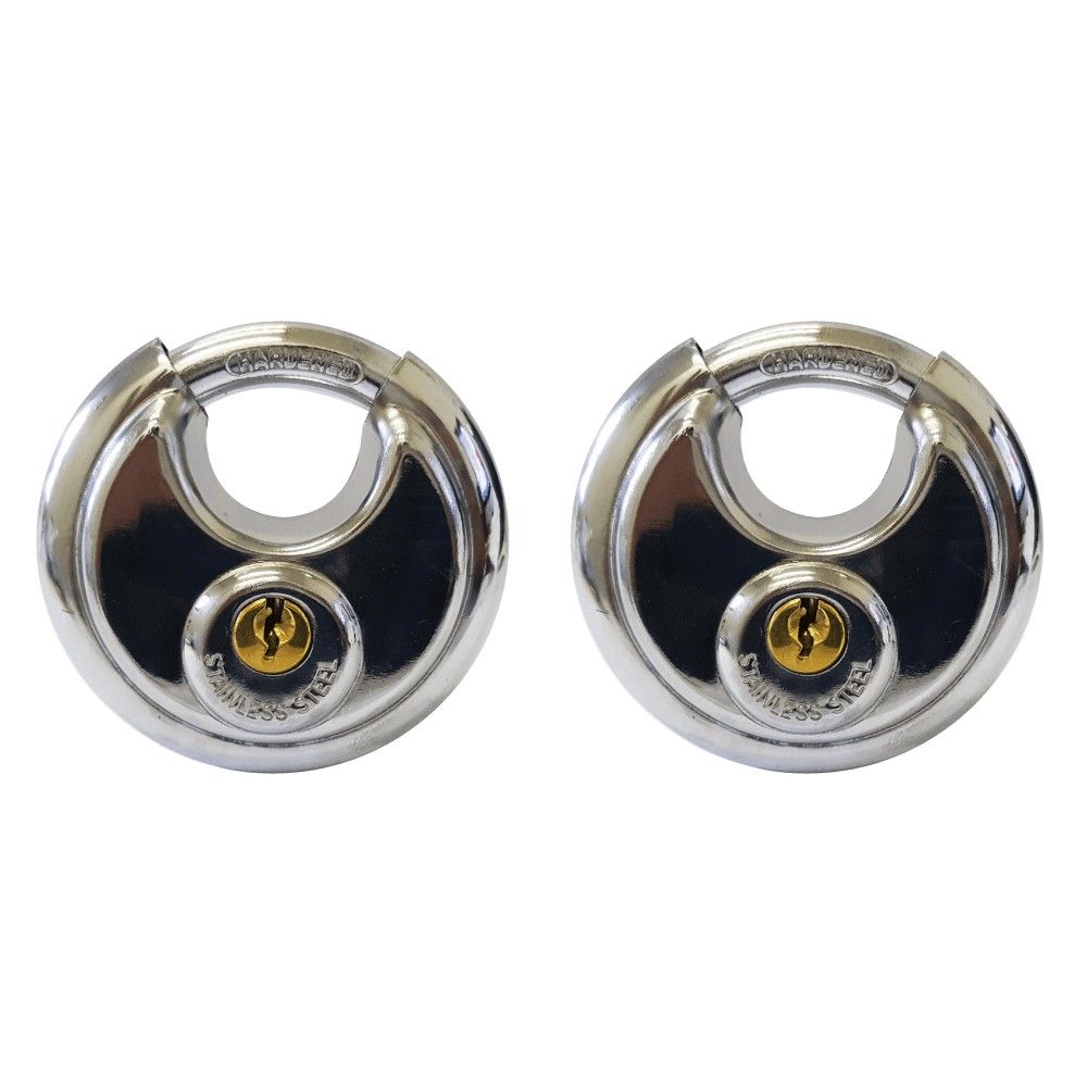 70mm Stainless Steel Keyedalike Discus Padlocks Quantity2 LEROY