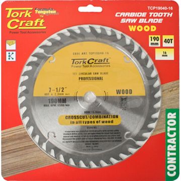 Blade Contractor 190 X 40T 16Mm Circular Saw Tct