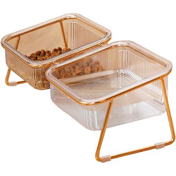 Cat Chow Transparent Double Cat Bowl - Rex