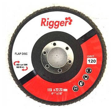 RIGGER Abrasive DIY Flap Disc 115mm x 22.23mm - 120 Grit