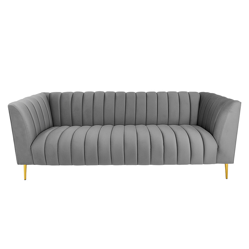 Zoey 3 Seater Stripe Couch Grey