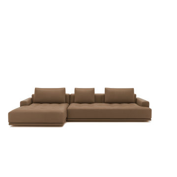 Teddy-George - Zarco Sofa in Tan dark beige/brown - leather feel sued