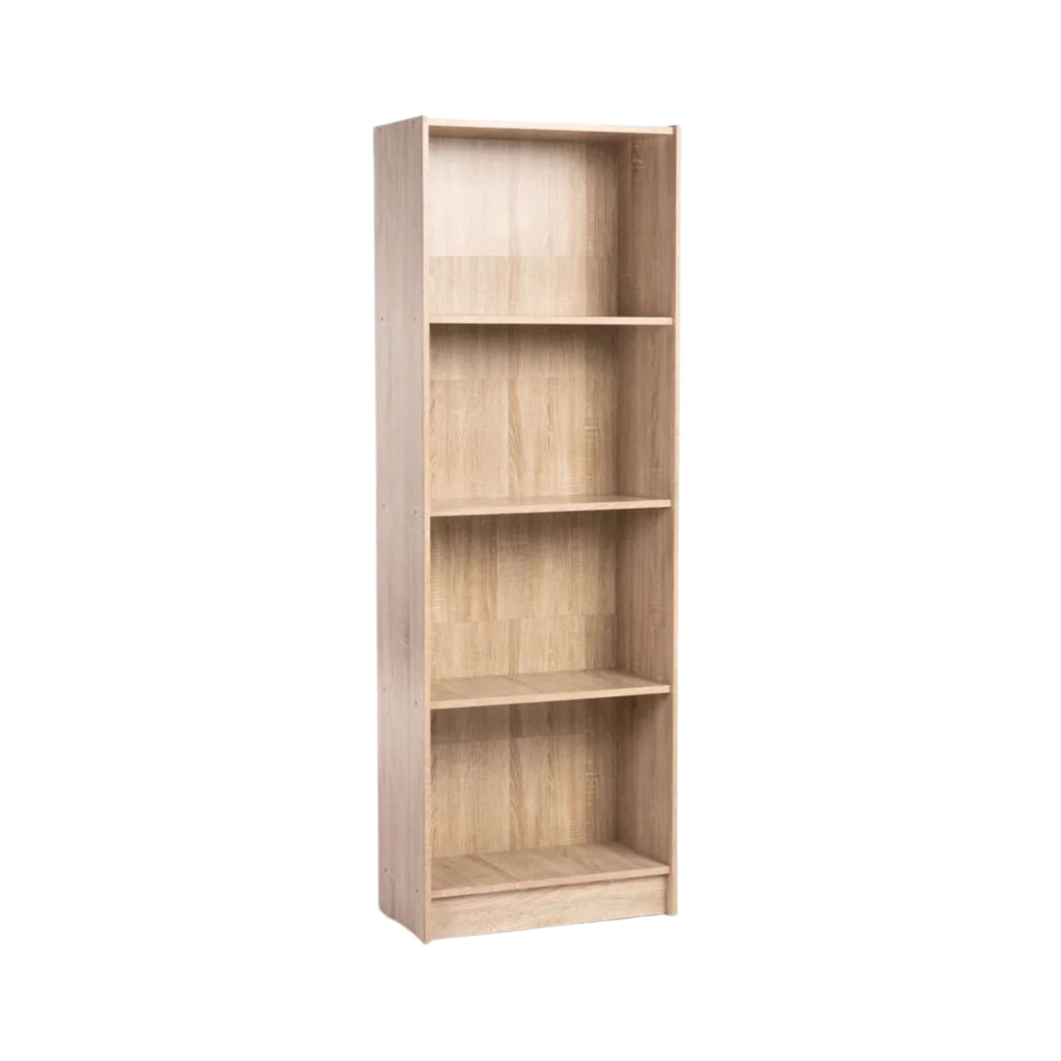4-Tier Bookcase Storage Shelf for Home & Office - Light Oak