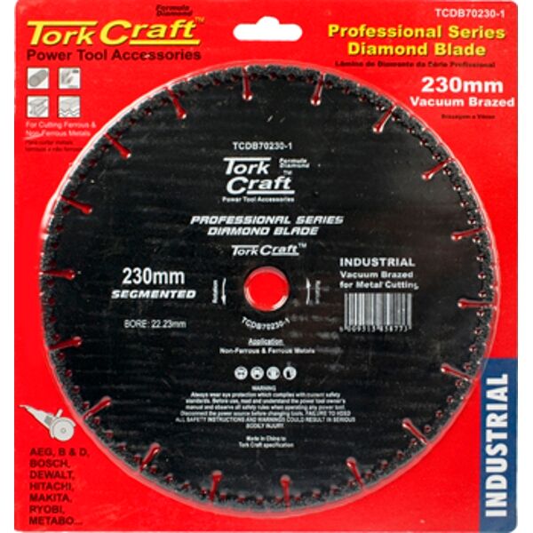 Diamond Blade Seg.230X22.23Mm Vacuum Brazed Metal Cutting