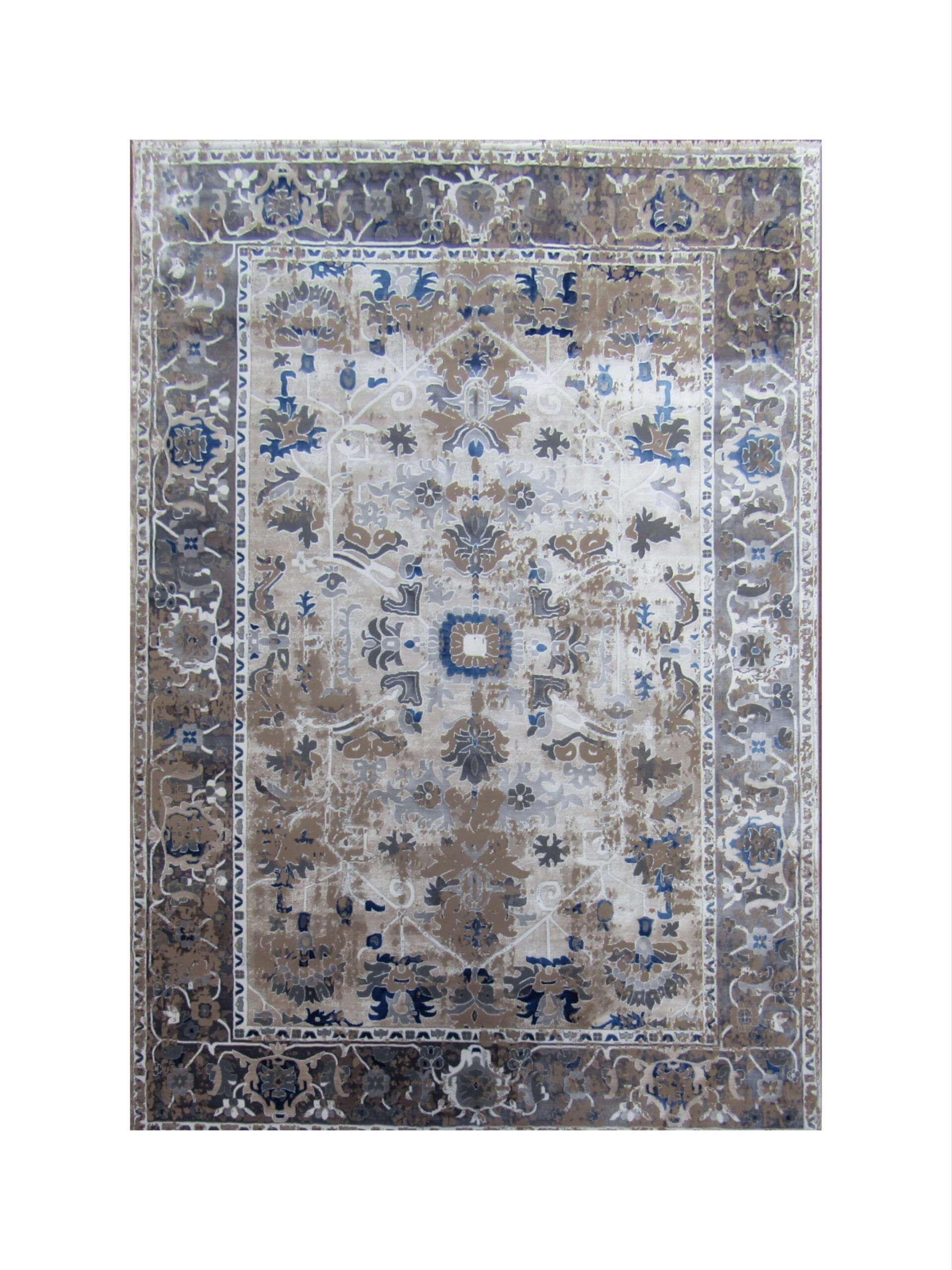 BK Carpets & Rugs - Vintage Inspired Oriental Rug - 1.6m x 2,3m - Blue & Beige