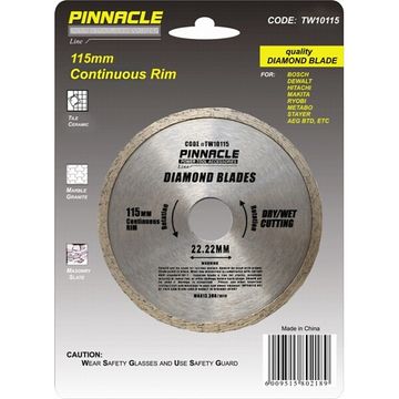 Diamond Blade Cont.Rim 115X22.22Mm Pinnacle