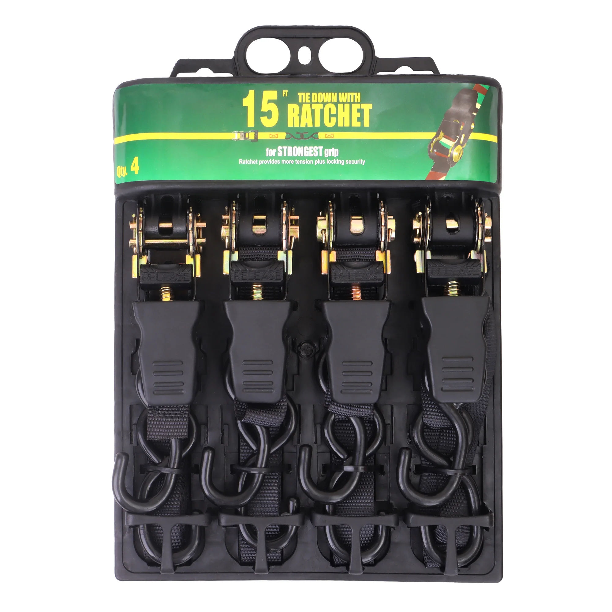 5m Ratchet Tie Down Strap - 4 Pack