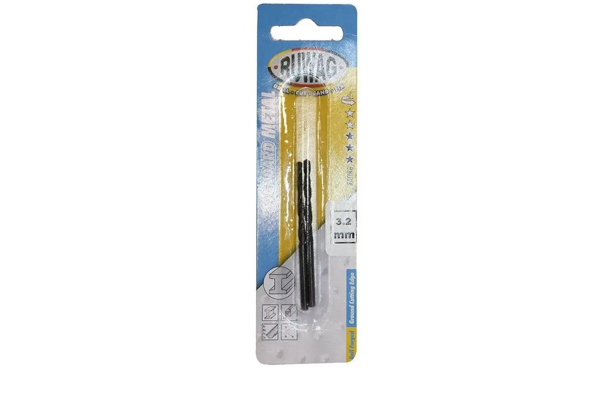 Metal Drill Bit, Ruwag, 3.2mm, 2 Pieces (4 pack) BY WOODLY