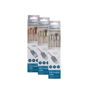 USB Cable Micro USB 1.0 Amp Alum 1m (3 Pack)