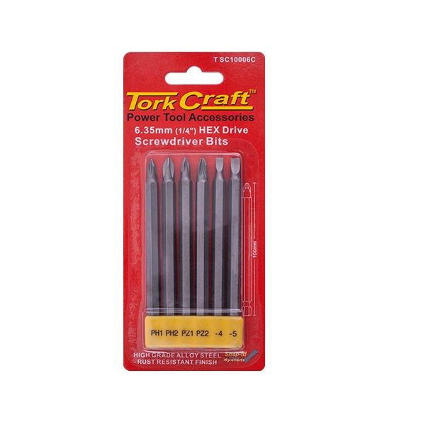 Tork Craft - Power Bit Set 6Piece 100mml - 2 Pack