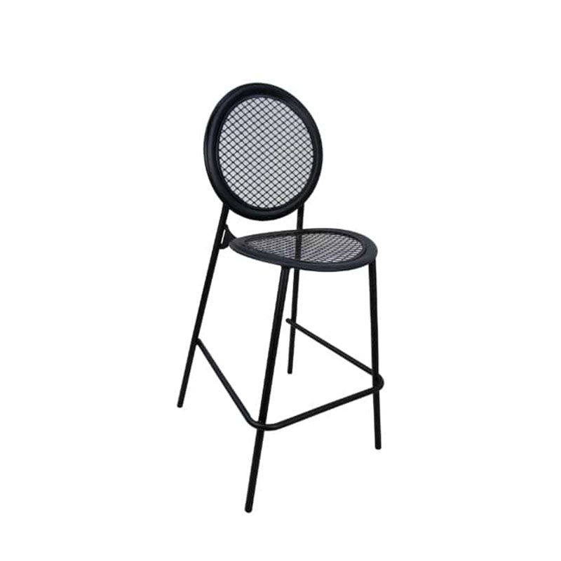 Vividitto - Steel Round Armless Bar Chair - Black