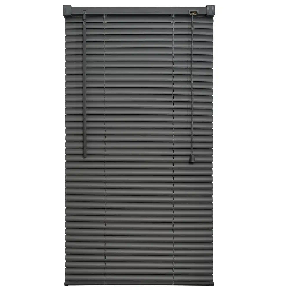 25mm PVC Venetian Blind – Dark Grey, 47cm x 90cm