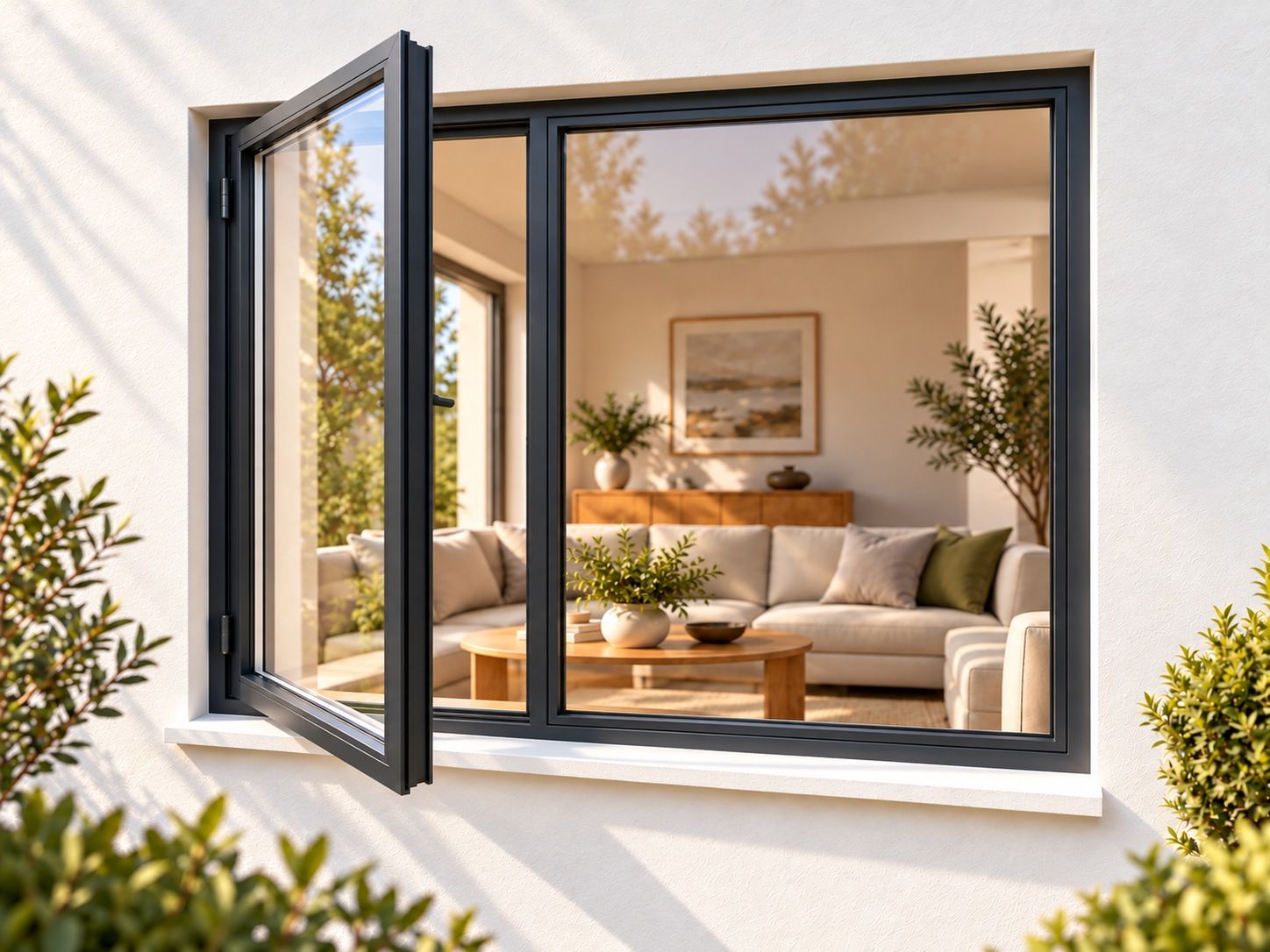 Kenzo Premium Side-Hung Aluminium Window - Charcoal, 1800 1200 mm, Left Side Opener