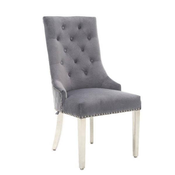Paula Med Back Dining Chairs Grey/Silver