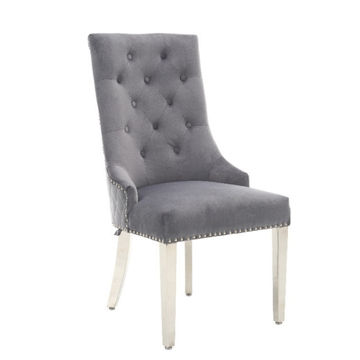 Paula Med Back Dining Chairs Grey/Silver
