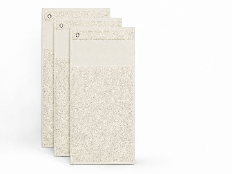 Golf Terry Towel 380GSM with Eyelet - 030x050cms - Bright White (03 Piece Pack)