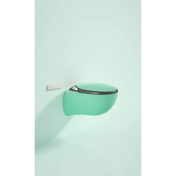 Aura-Sleek Smart Wall-Hung Commode- light Green
