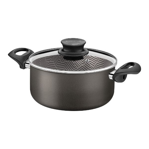 Tramontina 6.3L (26cm) Paris Aluminum Casserole Nonstick with Glass Lid ...