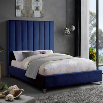 Bliss Bed Frame Sleigh Bed King Blue